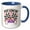 Blue/White, variant on 3drose, Pit Crew Mom Funny Car Race Theme Birthday Party Host, 15oz Two-tone Black Mug