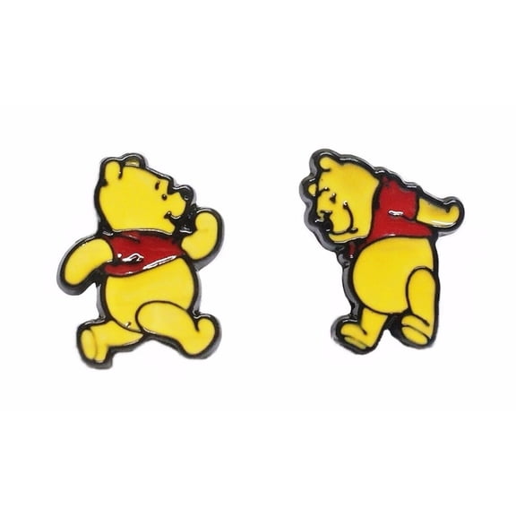 Winnie The Pooh Metal Enamel Stud Earrings