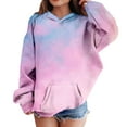 thumbnail image 2 of Mercatoo Teen Girls Tie Dye Cute Hoodies Cotton Fleece Warm Pullover Sweatshirts Tween Kids Long Sleeve Hoodie with Pockets, 2 of 7