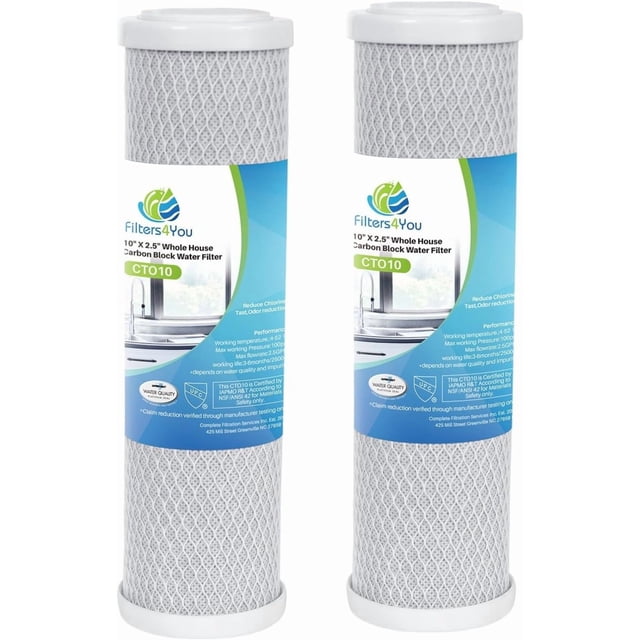 – 2 Pack Carbon Block Water Filter Cartridges Compatible with RainSoft 21179 Models – Removes Bad Taste and Odor – Whole House Replacement Filter Cartridge – 5 Micron