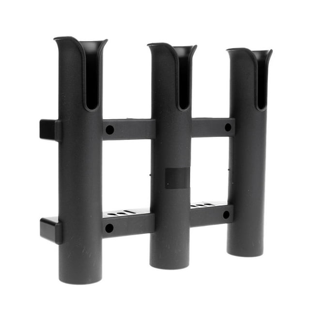 3-Rack Fishing Rod Holders Pole Tubes Storage Fishing Rod Rack Links Rests Black