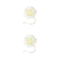 thumbnail image 1 of Matsuzay Tieback de cortina sin perforaciones, reemplazo de forma de flor bonita, parasol para sala de estar, cierre de hebilla, accesorios, blanco beis 2Conjunto, 1 of 6