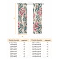 thumbnail image 6 of Fsddascl Pink Green Floral Blackout Curtains for Bedroom/Living Room, Thermal Insulated Kitchen Curtains, Botanical Vintage Watercolor Flower Grommet Darkening Window Treatment Drapes 52"x72"x2, 6 of 6