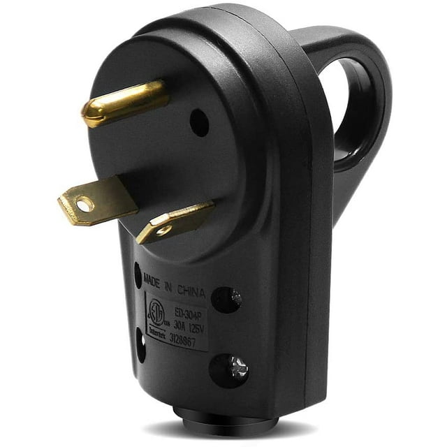 OPL5 30AMP RV Remplacement Mâle Fiche Adaptateur RV Prise Électrique RV 30 AMP Prise avec Facile Débrancher la Conception de la Poignée