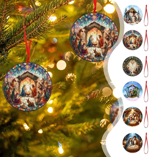 Ganfancp Decoracion de Belenes Arbol de Navidad de Madera Decoracion de Coches Sagrados Regalos Religiosos Decoracion de Belenes Regalos de Navidad Ofertas Del Día Sólo En Línea 1X Colgante Jesús