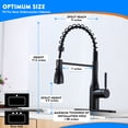 thumbnail image 2 of Sunrinx Matte Black Pull Down Kitchen Faucet Stainless Steel 3-Spray Kitchen Sink Faucet, 2 of 17