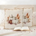 thumbnail image 3 of Grey Fall Outdoor Waterproof Pillow Covers, Thanksgiving Maple Leaf Harvest Botanical Rustic Decorative Square Throw Pillowcase Sofa Cushion Sham for Patio/Couch/Chair, 18"x18" 2 Pack, 3 of 8