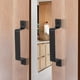 thumbnail image 5 of Manija de puerta de granero, herrajes de acero negro, para puerta corredera, puerta de valla, armario, cajón, garaje, almacén, estilo rústico (2 unidades), 5 of 5