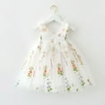 thumbnail image 2 of Glisme Girls Dress Sleeveless With Wing Embroider Dance Party Floral Sundress Trend Of Popularity Little Girl Princess Dress Size 18-24 Months,White, 2 of 5