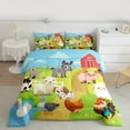 thumbnail image 2 of Manfei Western Farmhouse Chicken Queen Comforter Set,Cute Cow Sheep Bedding Sets,Farm Animal Pig Bedding Comforter Set For Girl Boy,Luxury Bedroom Decor Reversible,3-Piece, 2 of 8