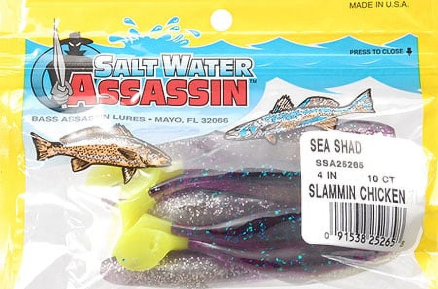 Bass Assassin SW Sea Shad 4'' Slammin Chicken 10pk