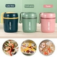 thumbnail image 2 of Ihvewuo 480ml Leak Proof Thermal Insulated Food Jar with Foldable Spoon, 16oz Lunch Containers Soup Cup Reusable Thermal Food Storage Container For Kids and Adult (Green), 2 of 9