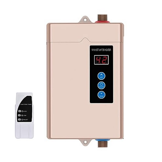 Chauffe-eau Électrique Sans Réservoir 3000W, Chauffe-Eau Instantané avec Télécommande, Écran Tactile LCD Chauffe-Eau