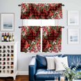 thumbnail image 2 of Cardinal Bird Kitchen Curtains Sets for Windows 24 Inch Length, Poinsettia Pine Cones Berry Flowers Red Plaid Rod Pocket Window Treatments Tier Curtains and Valances Set for Bedroom/Bathroom, 2 of 8