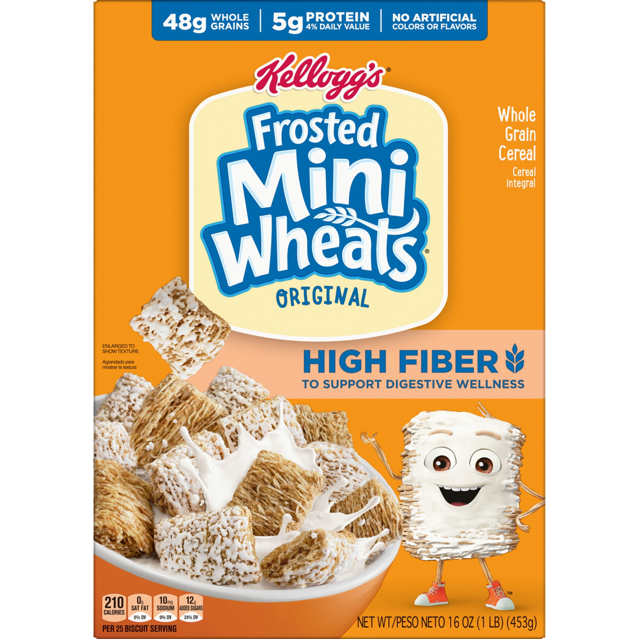 Kellogg's Frosted Mini-Wheats Original Breakfast Cereal, High Fiber, 16  oz