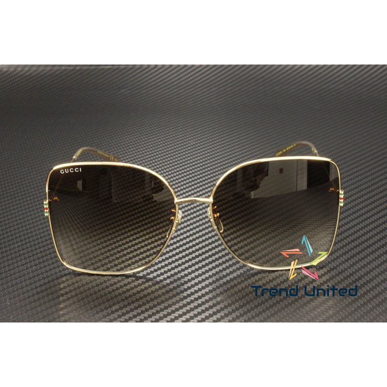 Gucci GG1282SA-003 Gold Frame Oversized Butterfly Sunglasses  display picture 1