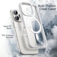 thumbnail image 3 of JETech Magnetic Case for iPhone 16 Pro 6.3-Inch Compatible with MagSafe, Shockproof Phone Bumper Cover, Solid Color Matte TPU Frame, Anti-Scratch Clear Back (White), 3 of 6