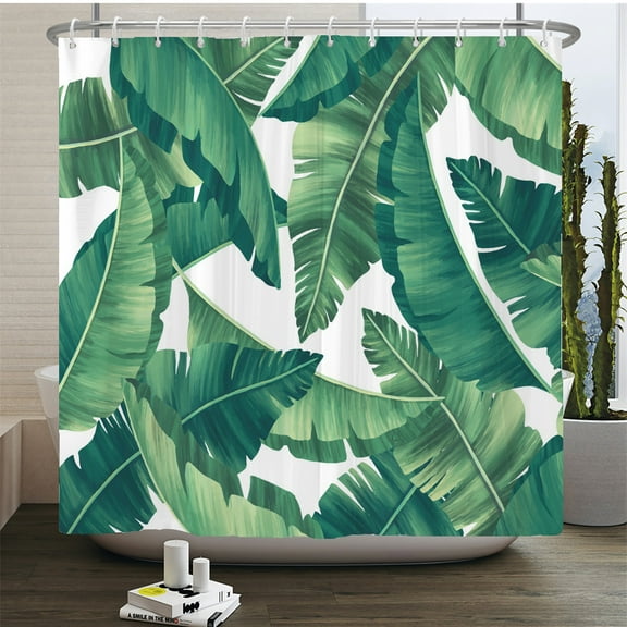 Tropical Plant leaves Shower Curtain 3d Print Bathroom Curtain Polyester Bath Cu