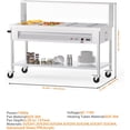 thumbnail image 2 of 96QT Commercial Food Warmer 12x8QT Electric Steam Table 12-Pans with Acrylic Shield Stainless Steel Bain Marie Countertop with Lockable Wheels for Restaurants Buffets Party 1500W, 110V, 2 of 7