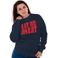thumbnail image 3 of No Meat Vegetarian Vegan Cute Veggie Sweatshirt for Men or Women Brisco Brands S, 3 of 5