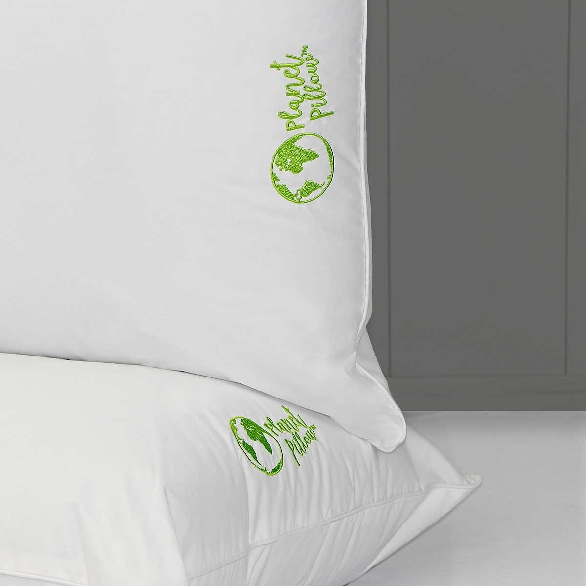 Planet Pillow Organic Eco Friendly Bed Pillows - Antimicrobial Protection (2 Count)