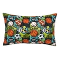 thumbnail image 1 of Fotbe Balls Funda de Almohada Decorativa Estilo Occidental, Lujo en Algodón, Fundas para Almohadas King, Cojín Estampado para Decoración del Hogar-16"x24", 1 of 6