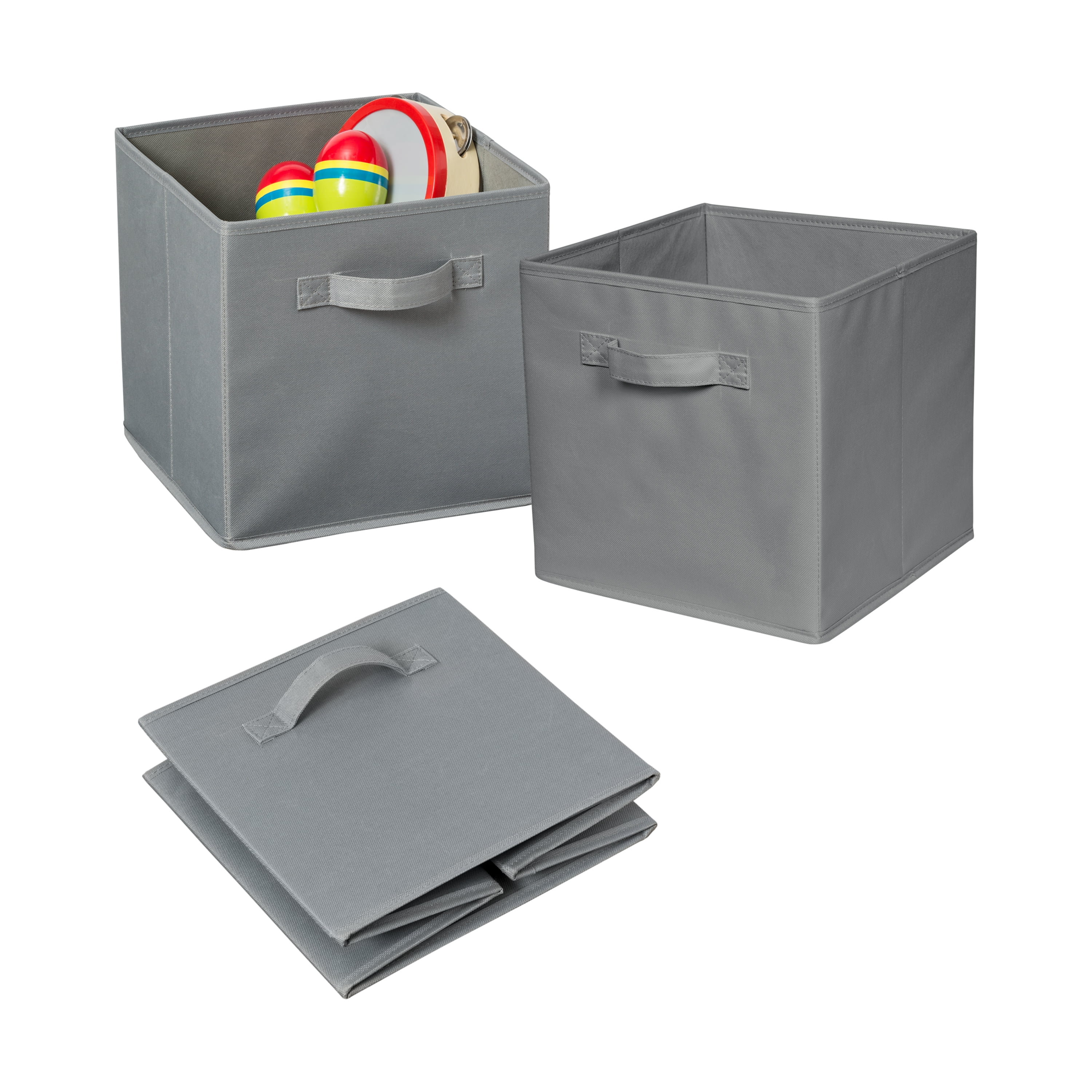 Solid Grey Fabric Cube (3 cubes) (Kit of 3)