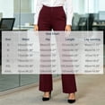thumbnail image 3 of Qgtaibl High Waisted Flare Work Pants for Women Double Button Slim Fit Dress Trousers with Pockets Solid Color Business Casual Pants Wine XL, 3 of 6