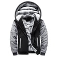 thumbnail image 2 of Stay Cozy, Look Cool – Our Fall/Winter Jacket HIMIWAY Fall/Winter Essential Mens Hoodie Winter Warm Fleece Zipper Sweater Jacket Outwear Coat Top Pants Sets Black 5XL, 2 of 7