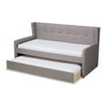 thumbnail image 2 of Bowery Hill Contemporary Upholstered Fabric Twin Daybed with Trundle in Gray, 2 of 10