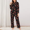 thumbnail image 2 of KLL Watermelon Print Women's Long Sleeve Pajamas with Pants Sleepwear Loungewear 2 Set-XX-Large, 2 of 7