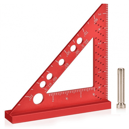New Arrivals 90 Degree Mini Carpenter Square with Scribe Holes, Measuring Tool