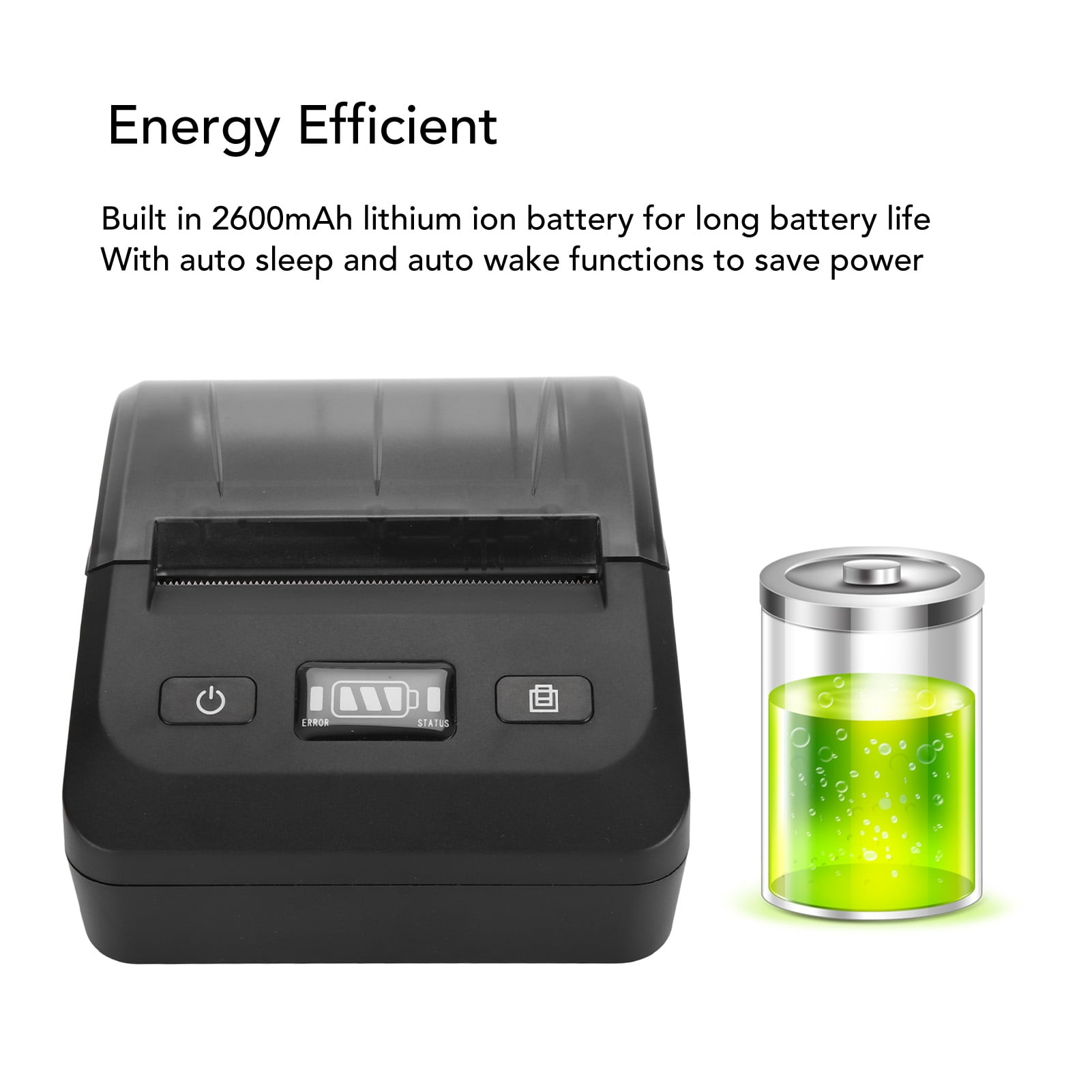 NFTIGB Bluetooth Receipt Printer 80mm / 3.1 inches Portable Thermal Printer Wireless Mobile Label Maker Support Multi-Language for Android iOS Windows Small Business Shop Package Shipping