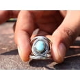 thumbnail image 4 of Heaven Crafts 925 Sterling Silver Larimar Ring Handmade Statement Ring For Women Gift Item, 4 of 6