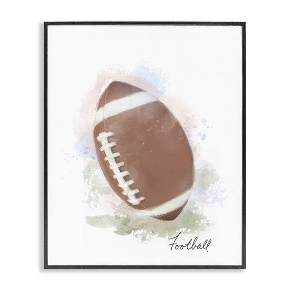 Stupell Industries Contemporary Soft Pastel Football Black Framed Giclee Art, 11 x 14, by Matthew Piotrowicz