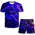 thumbnail image 1 of Conjuntos de ropa de lobo de 1 a 14 años para niños y niñas, camisetas de manga corta, pantalones cortos, trajes Unisex de 2 uds, ropa informal de dibujos animados para niños, trajes 6M Gao Jinjia LED, 1 of 2