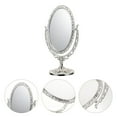 thumbnail image 5 of Masteelf European Style Double Sided Oval Makeup Mirror for Home Bathroom Bedroom Silver 360 Degrees Rotating, 5 of 10