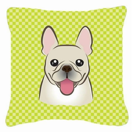 Dog Face Checkerboard Design Fabric Decorative Pillow