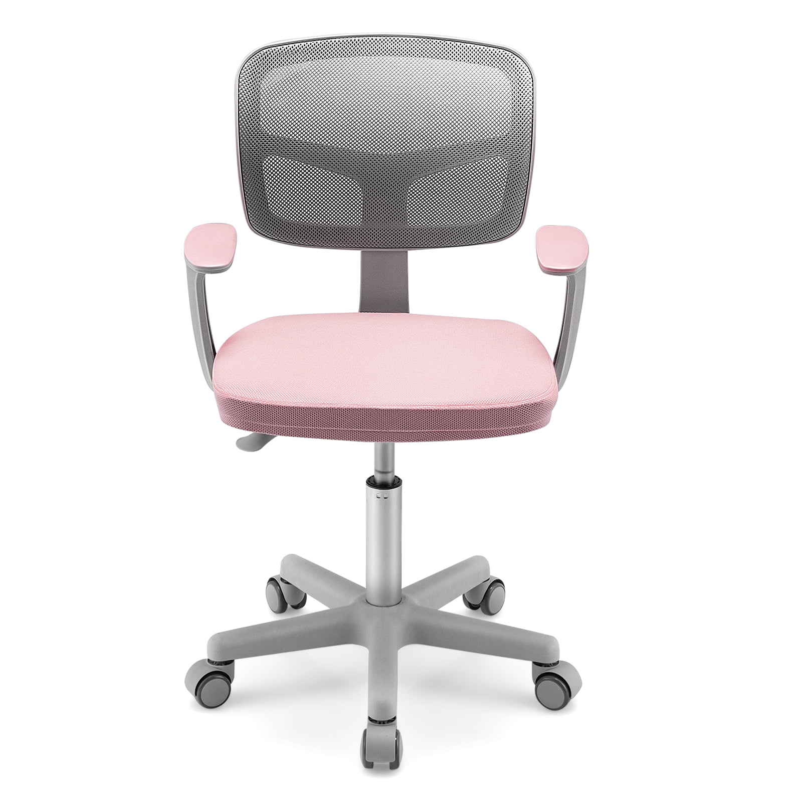 Gymax Kids Desk Chair Adjustable Height Children Study Chair w/ Auto Universal Casters Pink