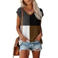 thumbnail image 2 of EQWLJWE Hauts d'Été pour Femmes Hauts pour Femmes Liquidation Femmes Décontracté Imprimé Manches Courtes Col Rond Blouse T-shirt, 2 of 6