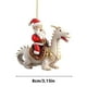 thumbnail image 3 of Adorno navideño acrílico 2D de Santa Claus White Dragon - Colgante plano para el árbol o la pared, 3 of 6