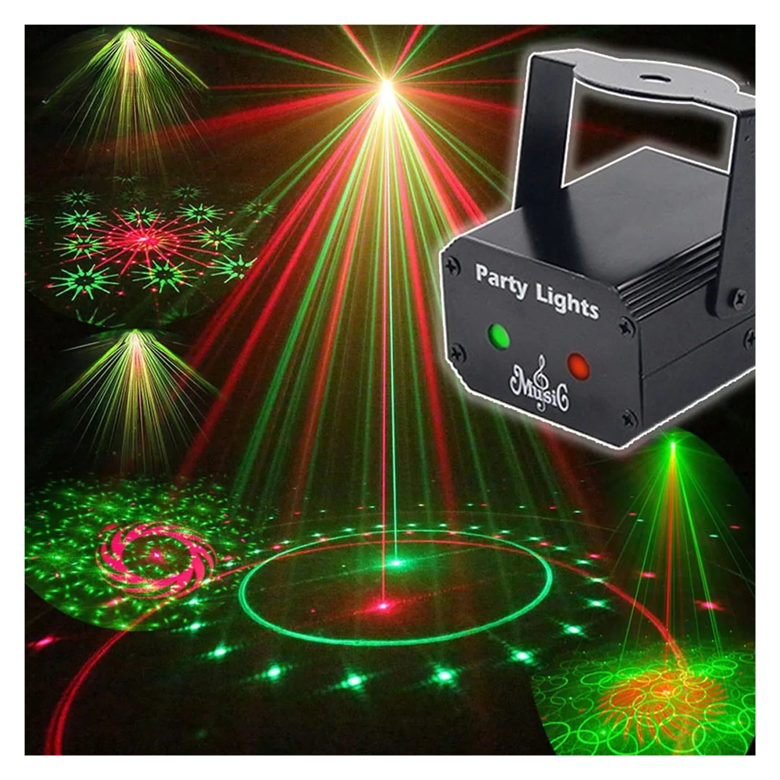 32 Pattern Stage Lighting Disco DJ Party Lights Beam Strobe Lamp Mini USB for Home Birthday Halloween KTV Bar Christmas