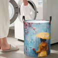 thumbnail image 5 of Fuzoiu Woman Under Blossoming Tree Print Circular Hamper,Laundry Basket with Handle,Collapsible Laundry,Dirty Clothes Storage Basket,for Bedroom Bathroom Dorm Living Room-Medium, 5 of 6