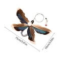 thumbnail image 3 of Natural Peacock Feather Butterfly Cat Wand Refill, Simulation Insect Teaser Replacement Head with Bell for Indoor Kitten Play, 3 of 6