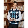 thumbnail image 5 of Coshow Men's Knitted Pullover Vest Sleeveless Pullover Slim Fit V Neck Diamond Vest, 5 of 5