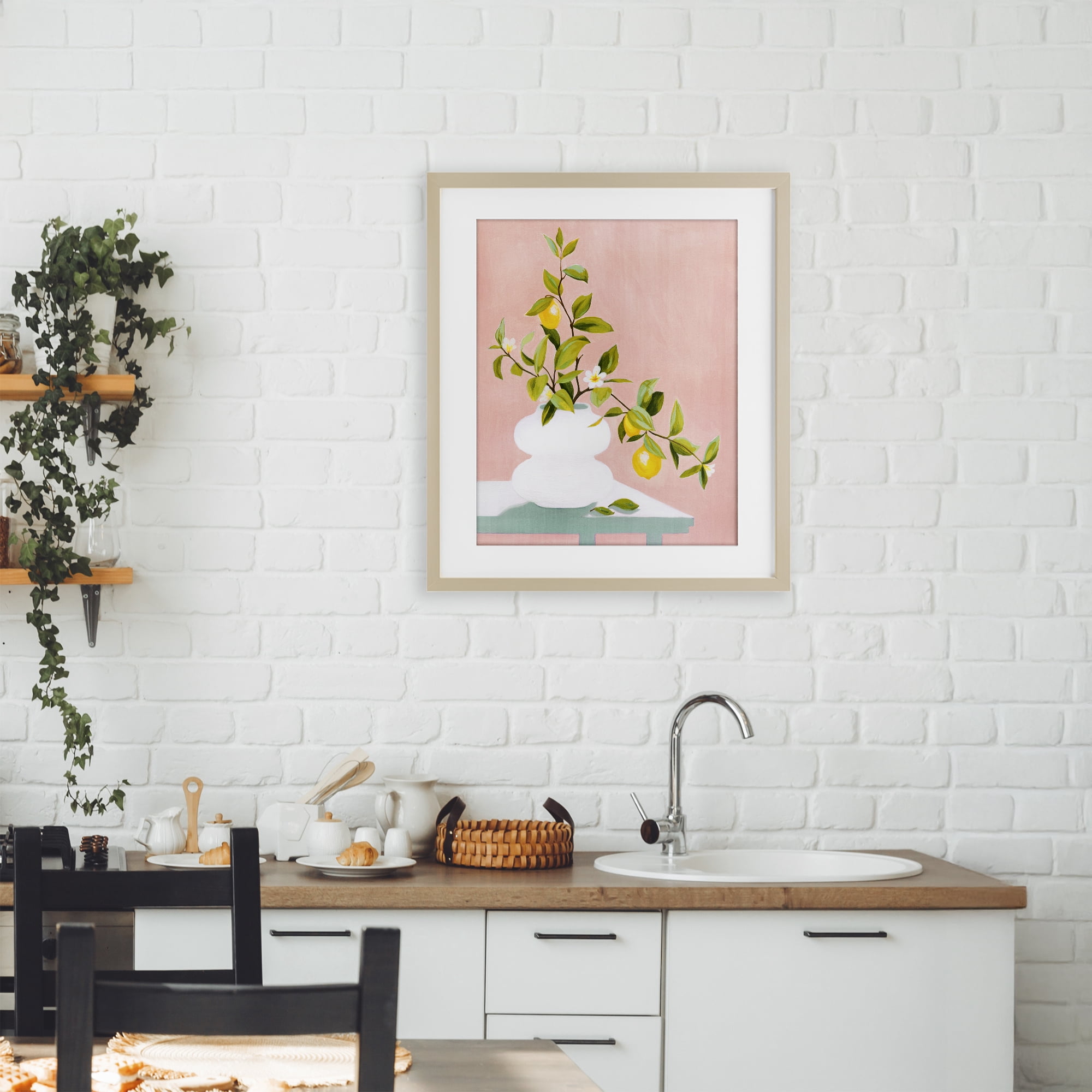 Stupell Industries Afternoon Limoncello Plant Birch Framed Print Under Glass, design by Grace Popp