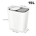 thumbnail image 2 of MLINS 2pcs Double Compartment Rubbish Bin Kitchen Waste Garbage Bin Dual Trash Can for Home Restaurant, 2 of 8