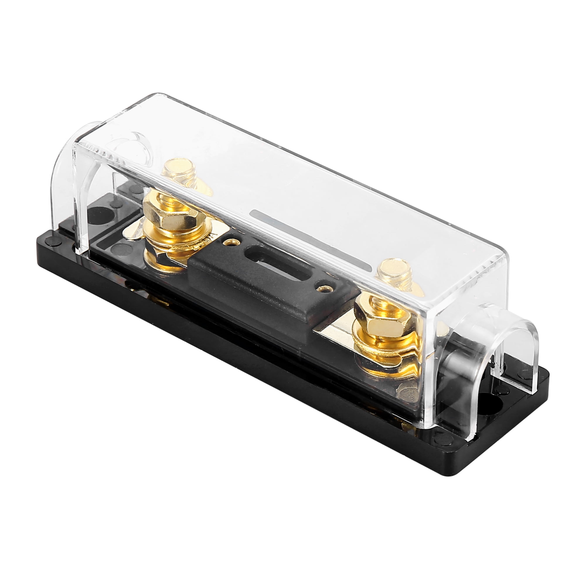 4pcs 0/2/4 Gauge Inline ANL Fuse Holder Clear Black Fuse Block with 250A Fuse