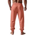 thumbnail image 5 of HaCpiu Men's Loose Fit Jogger Pants, Solid Elastic Waist Sweatpants with Pockets, Casual Soft Fleece Track Cuff Gym Trousers, Pink S, 5 of 8