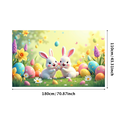 thumbnail image 1 of Cute Cartoon Rabbit Floral Decoration Spring Theme Backdrop Banner Birthday Party Supplies Photography Props Easter Wall Hanging Backdrop, 1 of 4